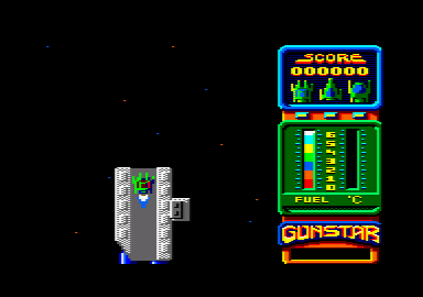 Gunstar (Amstrad CPC) screenshot: Blasting off.