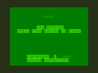 Sky-Defense (TRS-80 CoCo) screenshot: Title Screen