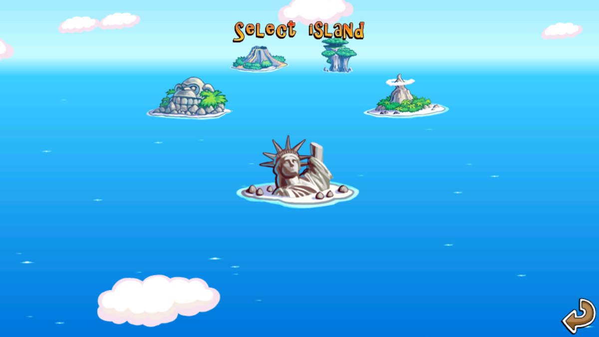 Tiki Towers (Android) screenshot: The secret island is revealed