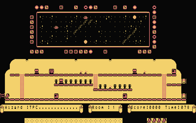 Wizard Royal (Atari ST) screenshot: Science-fiction themed level in colour release.