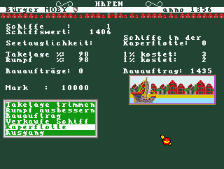 Screenshot of Hanse (Amiga, 1986) - MobyGames