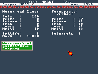 Screenshot of Hanse (Amiga, 1986) - MobyGames