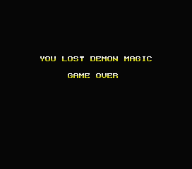 The Demon Crystal (MSX) screenshot: Game Over