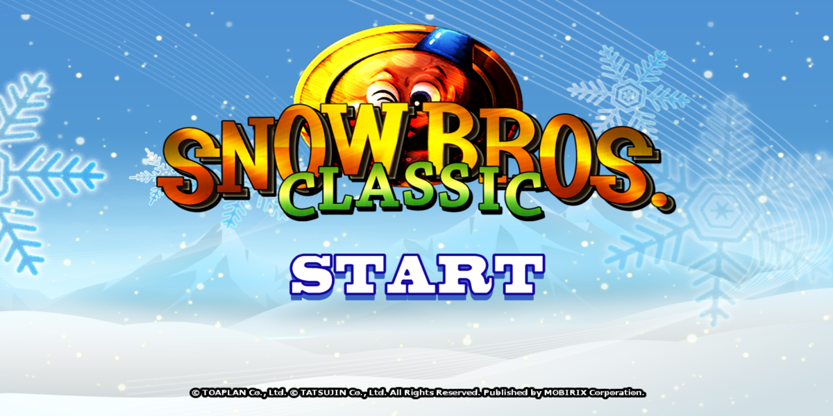 Snow Bros. Classic (Android) screenshot: Title screen