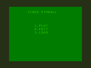 Video Pinball (TRS-80 CoCo) screenshot: Title Screen