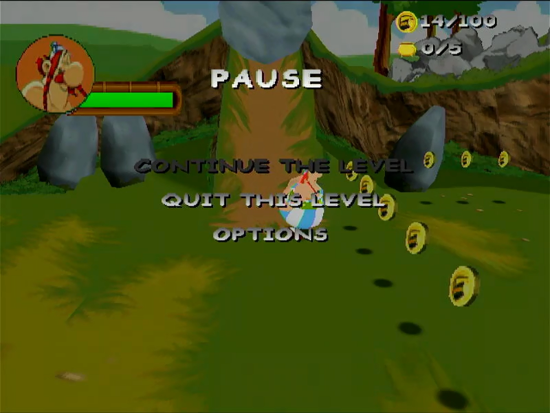 Astérix: The Gallic War (Windows) screenshot: Pause menu