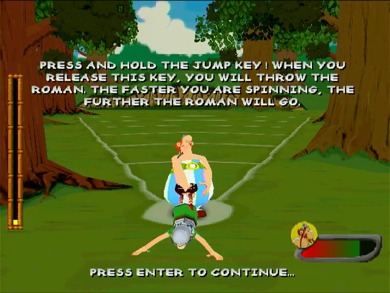 Astérix: The Gallic War (Windows) screenshot: How to throw the Roman