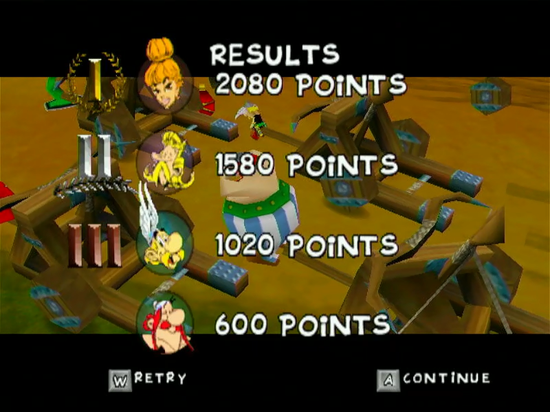 Astérix: Mega Madness (Windows) screenshot: Race over