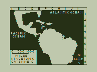 The Mystery of the Java Star (TRS-80 CoCo) screenshot: Time to Locate the Shipwreck