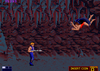 ThunderJaws (Arcade) screenshot: In the caves beware of bat-woman