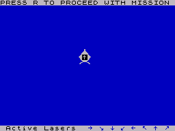 Space Mission (ZX Spectrum) screenshot: Ready to start blasting.