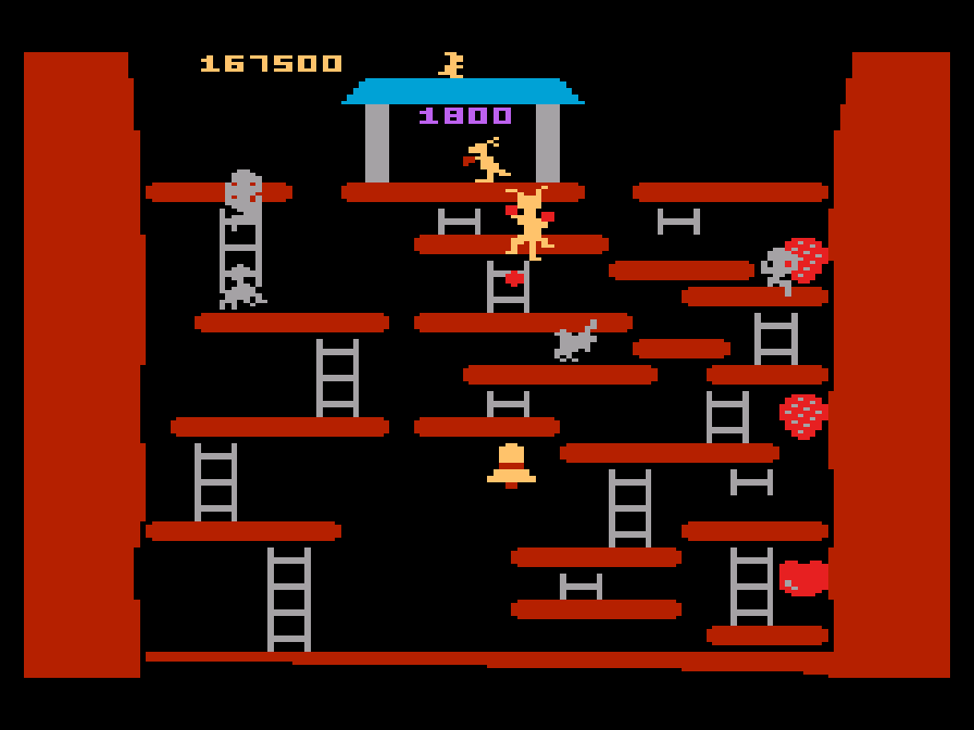 Kangaroo (Atari 5200) screenshot: Level Four
