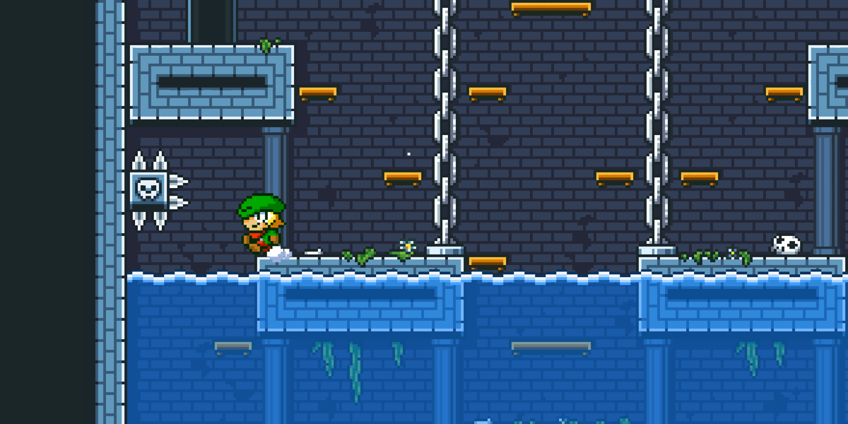 Super Dangerous Dungeons (Android) screenshot: Need to be quick to not get caught by the tide