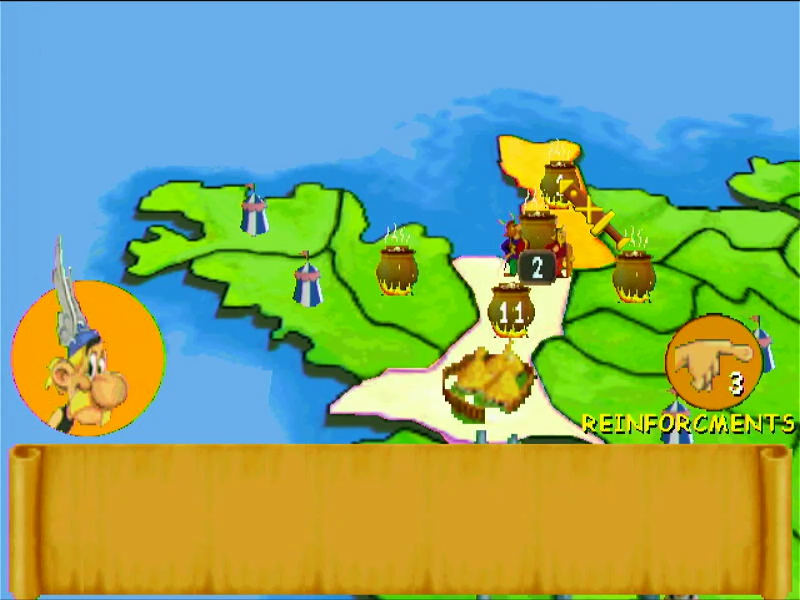 Astérix: The Gallic War (Windows) screenshot: Move troops from the village to conquered land