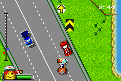 Island Xtreme Stunts (Game Boy Advance) screenshot: Off to the car races