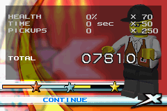 Island Xtreme Stunts (Game Boy Advance) screenshot: Here are your score results