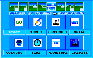 Face Off (Amiga) screenshot: Main menu