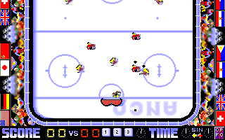 Face Off (Amiga) screenshot: Puck missed the goal