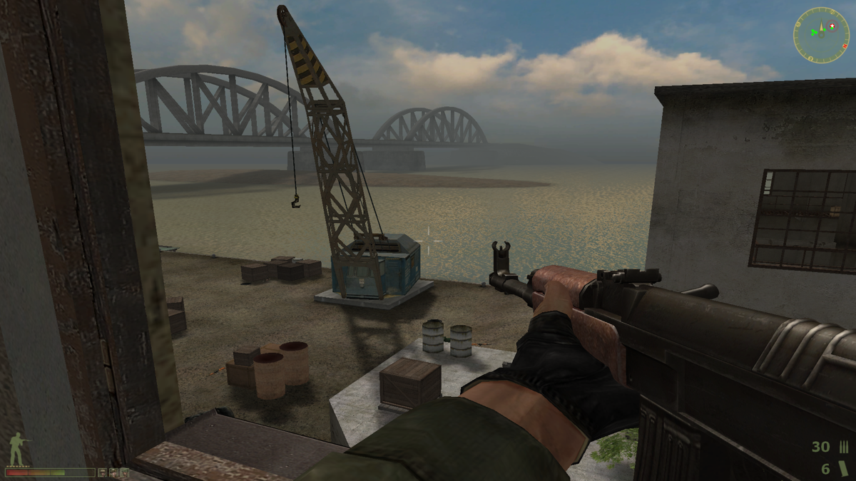 Vietcong 2 (Windows) screenshot: A view on harbor