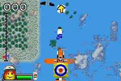 Island Xtreme Stunts (Game Boy Advance) screenshot: Man overboard!