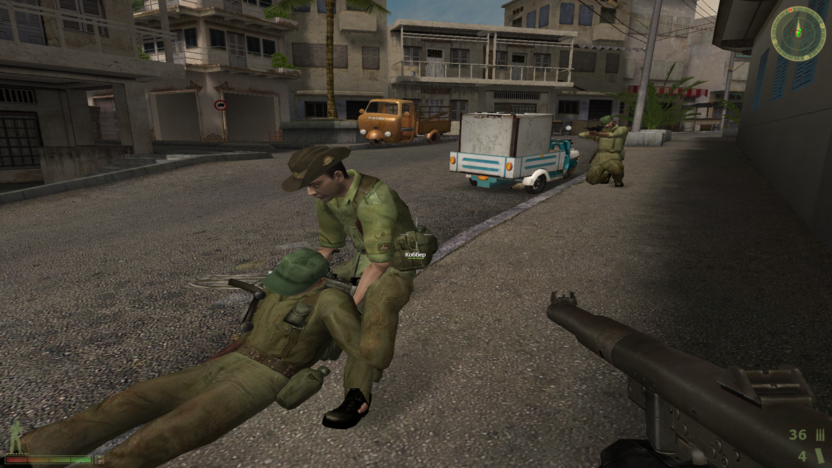 Vietcong 2 (Windows) screenshot: Whenever you have a medic in your troop, you're almost immortal