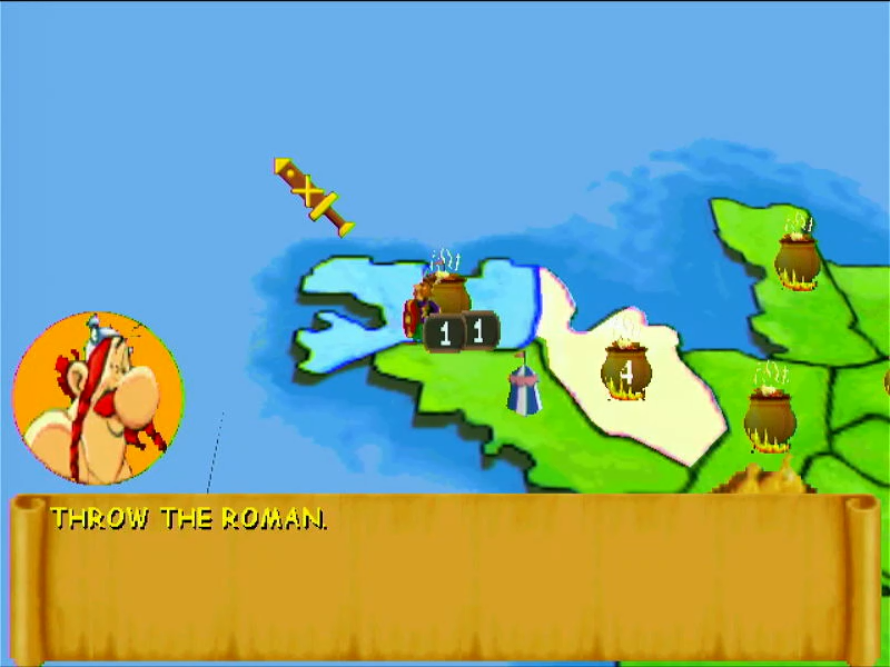 Astérix: The Gallic War (Windows) screenshot: To conquer the land, play mini-game