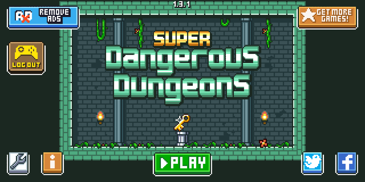 Super Dangerous Dungeons (Android) screenshot: Title screen