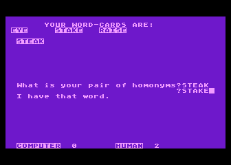 Fishing for Homonyms (Atari 8-bit) screenshot: Another Set
