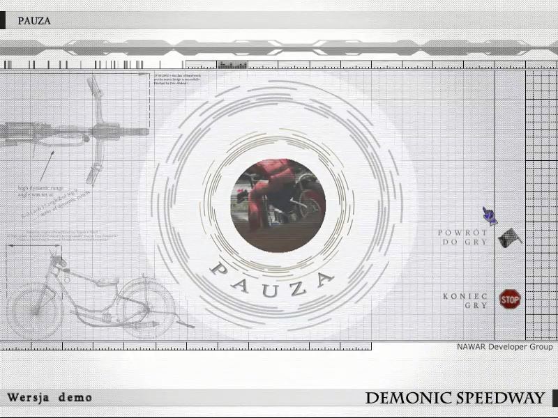 Demonic Speedway (Windows) screenshot: Pause menu