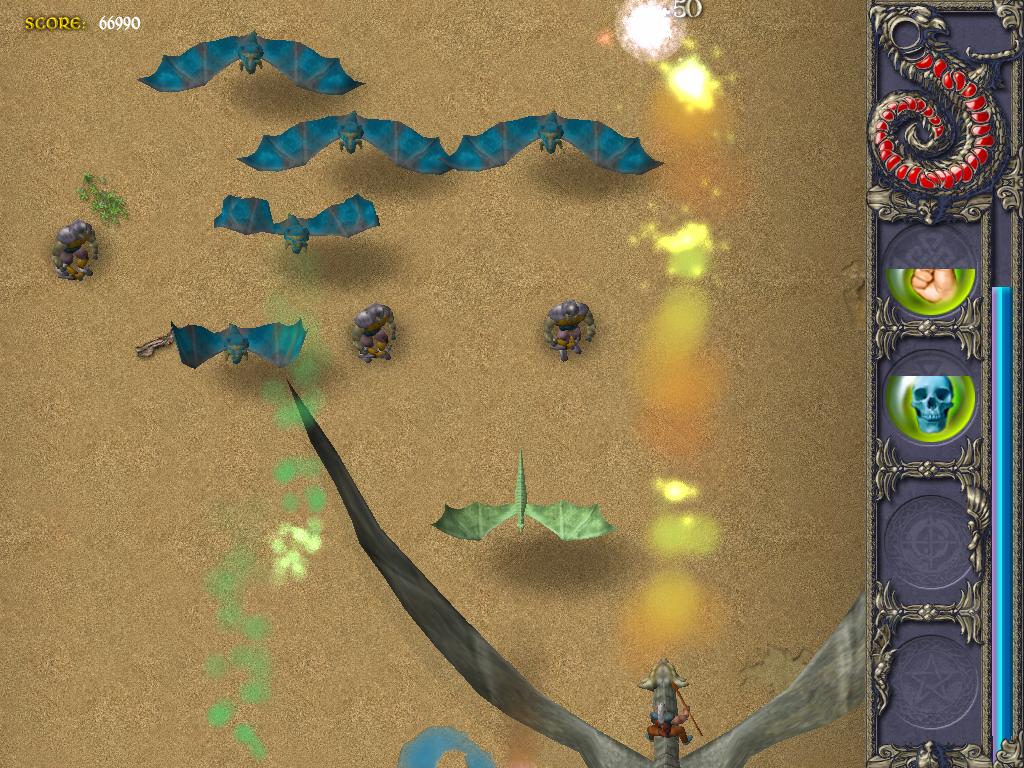 ArchMage (Windows) screenshot: Desert area introduces us with dragons, gargoyles and orcs.