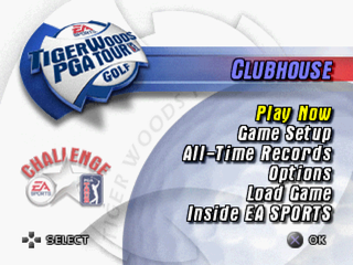 Tiger Woods PGA Tour Golf (PlayStation) screenshot: Main menu
