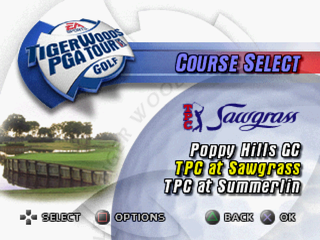 Tiger Woods PGA Tour Golf (PlayStation) screenshot: Course selection