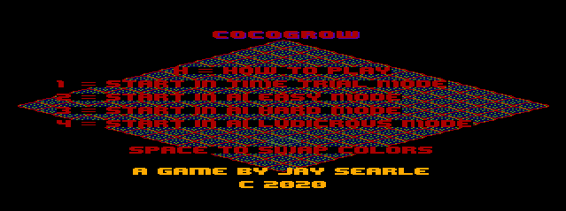 Cocogrow (TRS-80 CoCo) screenshot: Title Screen