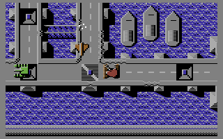 Rebel (Commodore 64) screenshot: Level 04 The Port of Souls