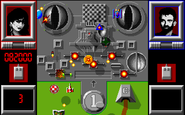 Black Shadow (Amiga) screenshot: Base at the end of level 1.