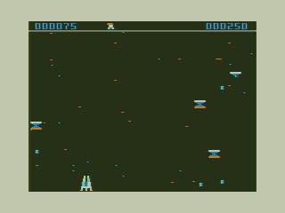 Aerial Attack (TRS-80 CoCo) screenshot: Hourglass Enemies