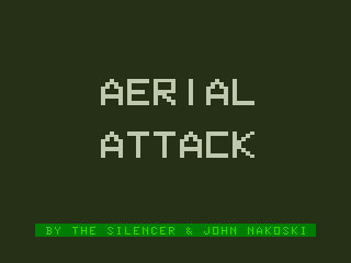 Aerial Attack (TRS-80 CoCo) screenshot: Title Screen