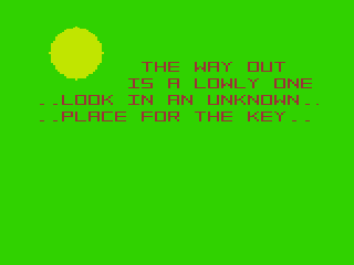 Mystic Mansion (TRS-80 CoCo) screenshot: A Painting has a Clue
