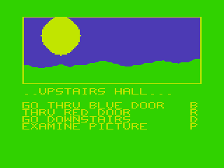 Mystic Mansion (TRS-80 CoCo) screenshot: Looking at a Picture