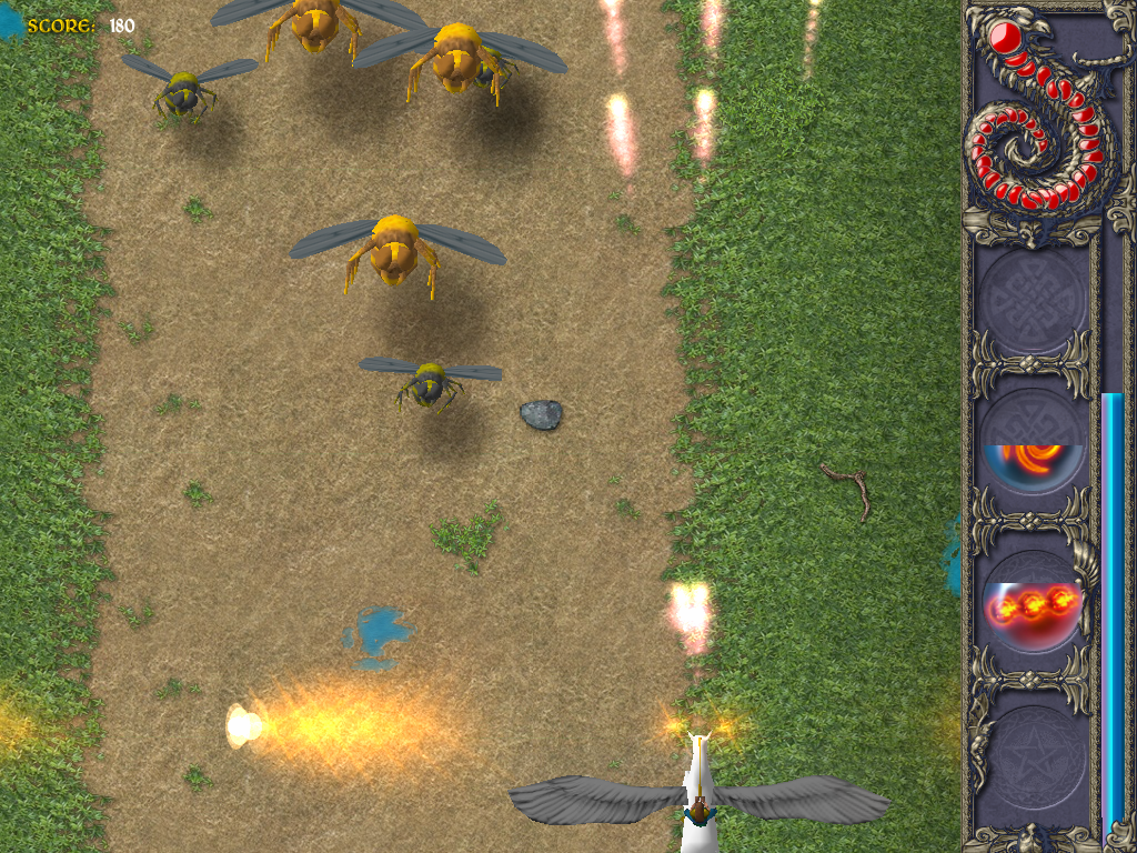 ArchMage (Windows) screenshot: Our adventure begins with the incoming wave of hostile wasps.