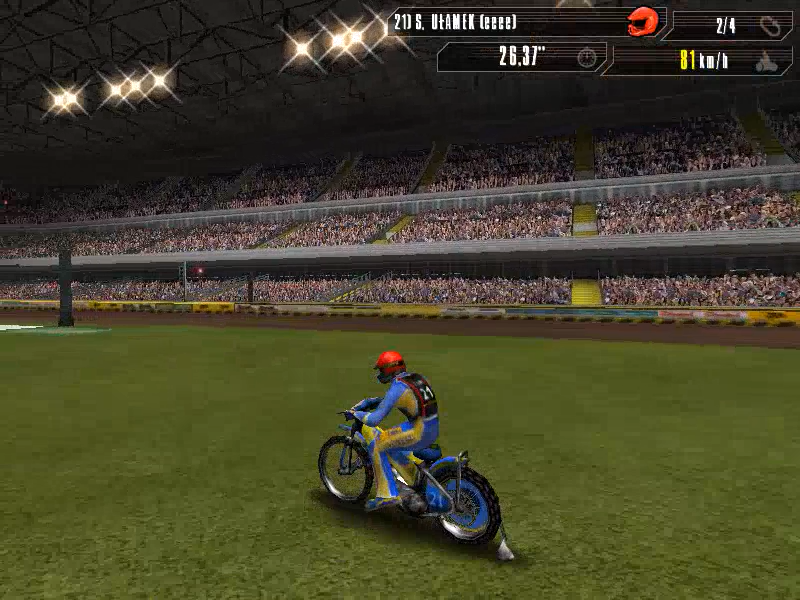 FIM Speedway Grand Prix (Windows) screenshot: Cutting track is allowed in training mode