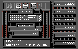 Rebel (Commodore 64) screenshot: Hi-scores