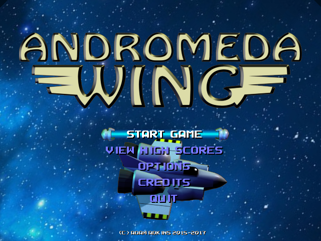 Andromeda Wing (Windows) screenshot: Title screen