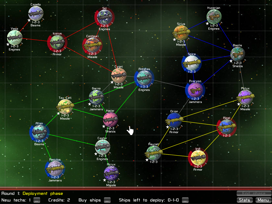 Starship Kingdom (Windows) screenshot: A small map