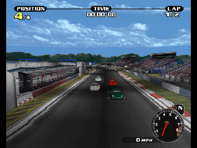 Need for Speed: Porsche Unleashed (PlayStation) screenshot: View of the starting grid