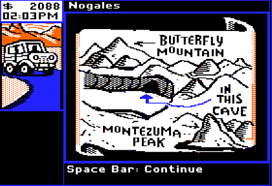 Arizona Mix (Apple II) screenshot: I Receive a Map