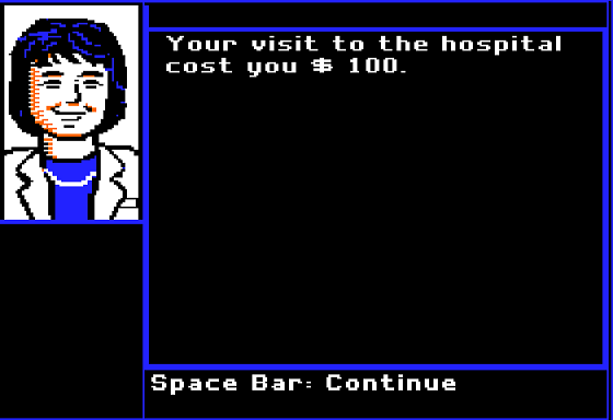Arizona Mix (Apple II) screenshot: Recovering at a Hotel