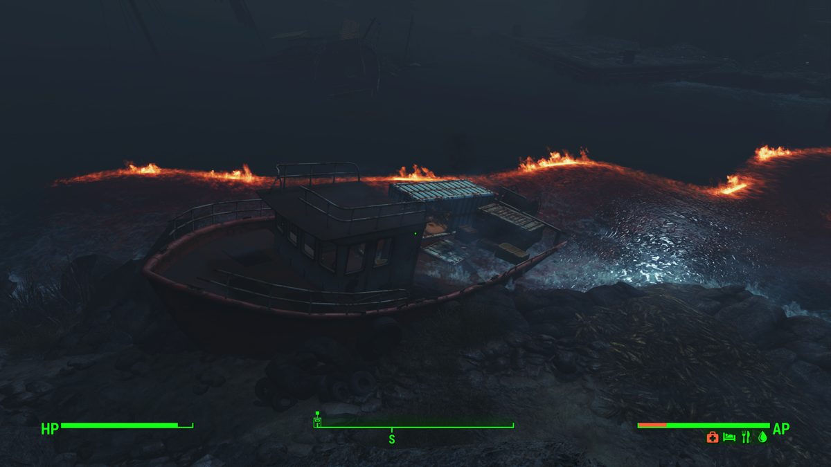 Fallout 4: Far Harbor (Xbox One) screenshot: Let's loot those crates!