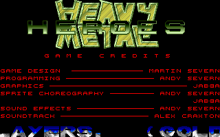 Outlands (Amiga) screenshot: Title screen (Heavy Metal Heroes re-release)
