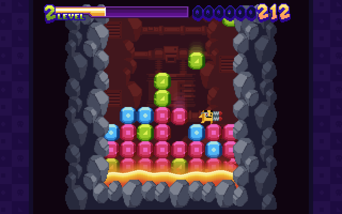Super Puzzle Platformer Deluxe (Windows) screenshot: Volcano level